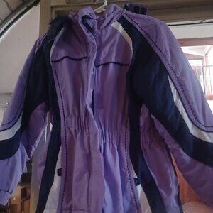 Arizona Women's Gathered at the Waist Hooded Coat SZ 14 Purple